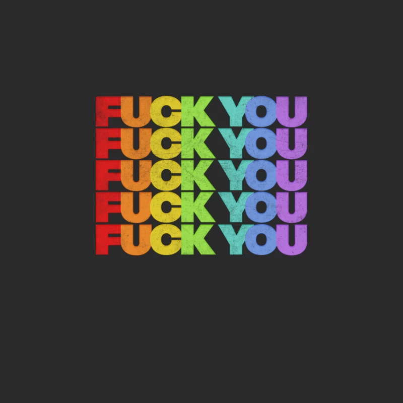 Fck You Rainbow- Original 70s Style Typographic Design Baseball Cap