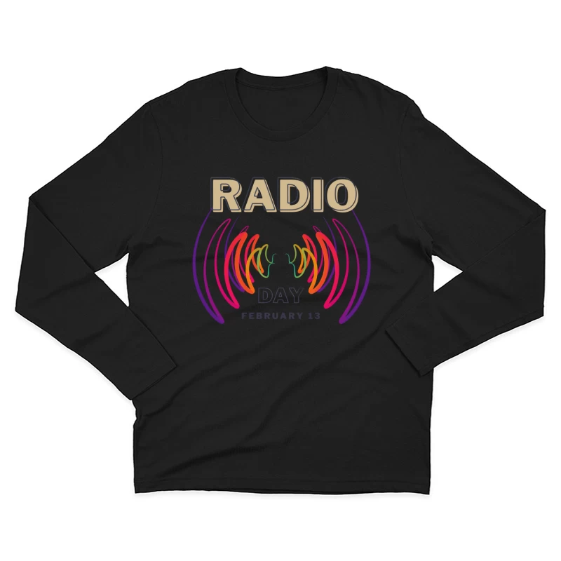 Radio Day – Vibrant Soundwave Celebration Male Long Sleeve T-Shirt