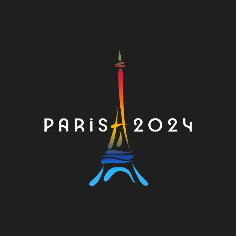 Logo der Olympischen Spiele Paris 2024, Eiffelturm, Regenbogenfarben Herren Tanktops