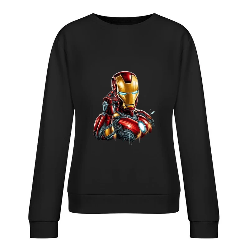 Iron Man Artwork Female Pullover Sweatshirt