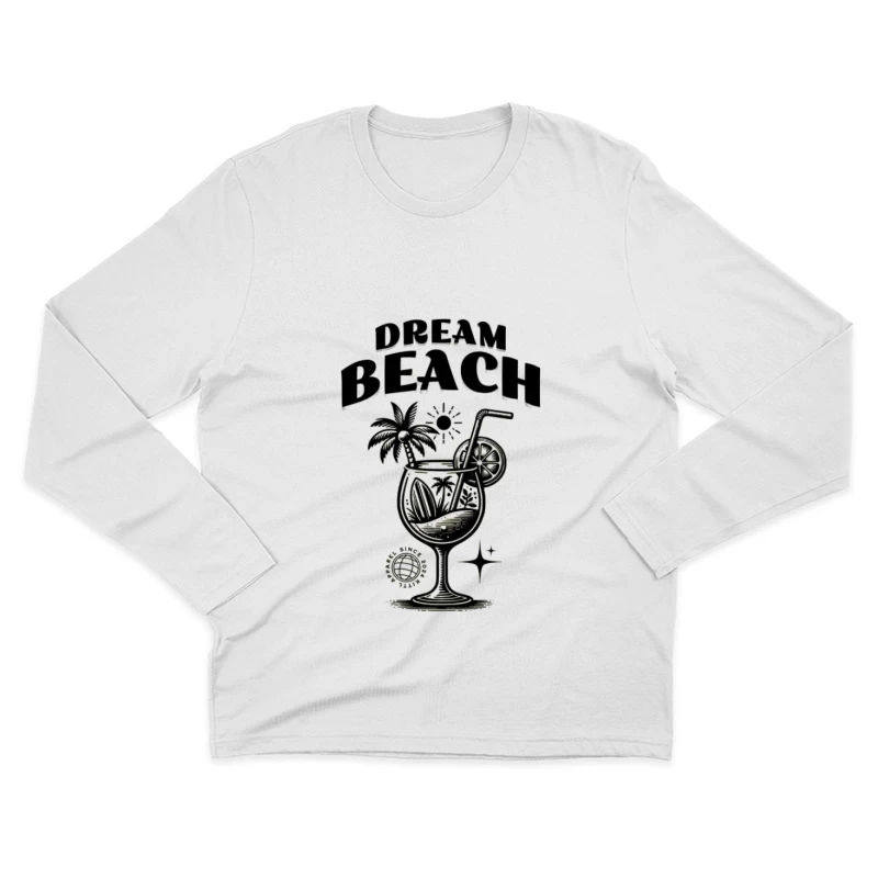Traumstrand-Cocktail-Design Herren Langarm T-Shirt