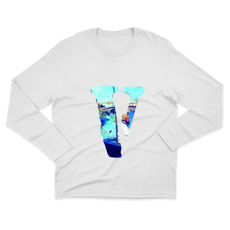 Gemälde inspiriertes Design mit Künstler-Initialen Herren Langarm T-Shirt