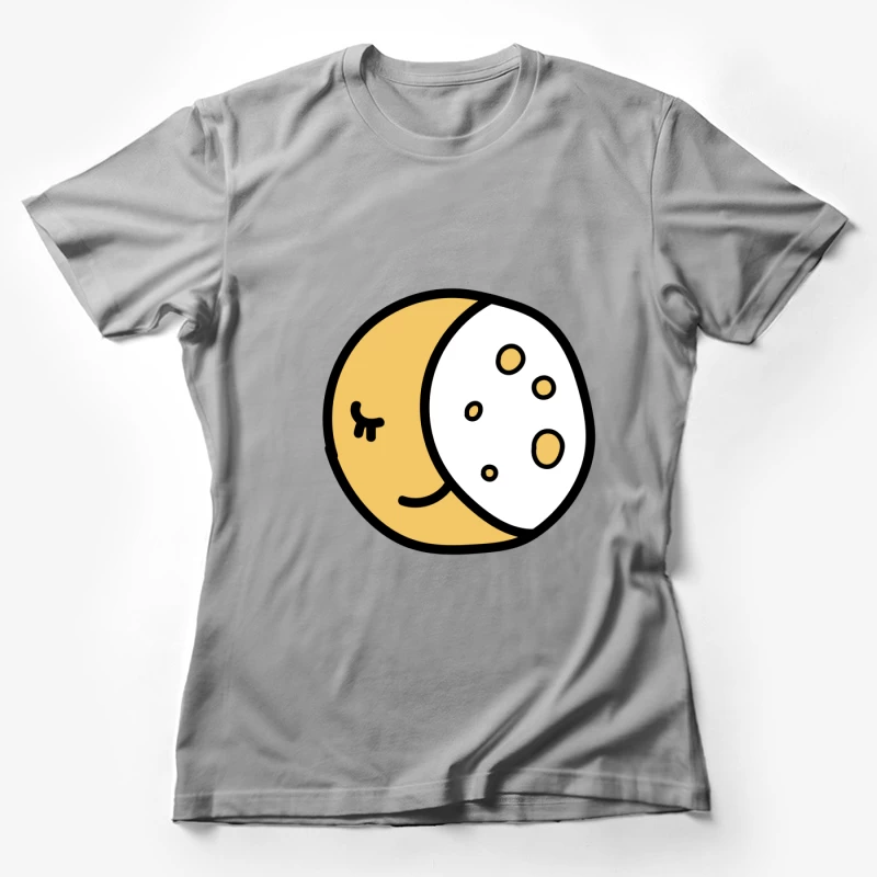 Visage de lune simple avec sourire Femme T-Shirt