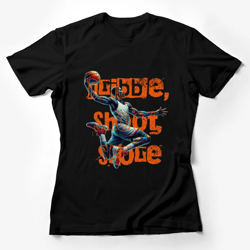 Dunkender Basketballspieler mit Motivationsslogan Damen T-Shirt