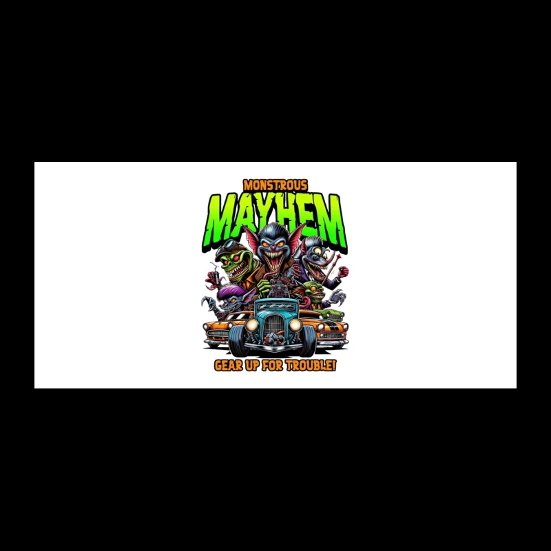 Monstrous Mayhem: Hot Rod Monsters Racing Retro Design Coffee Mug