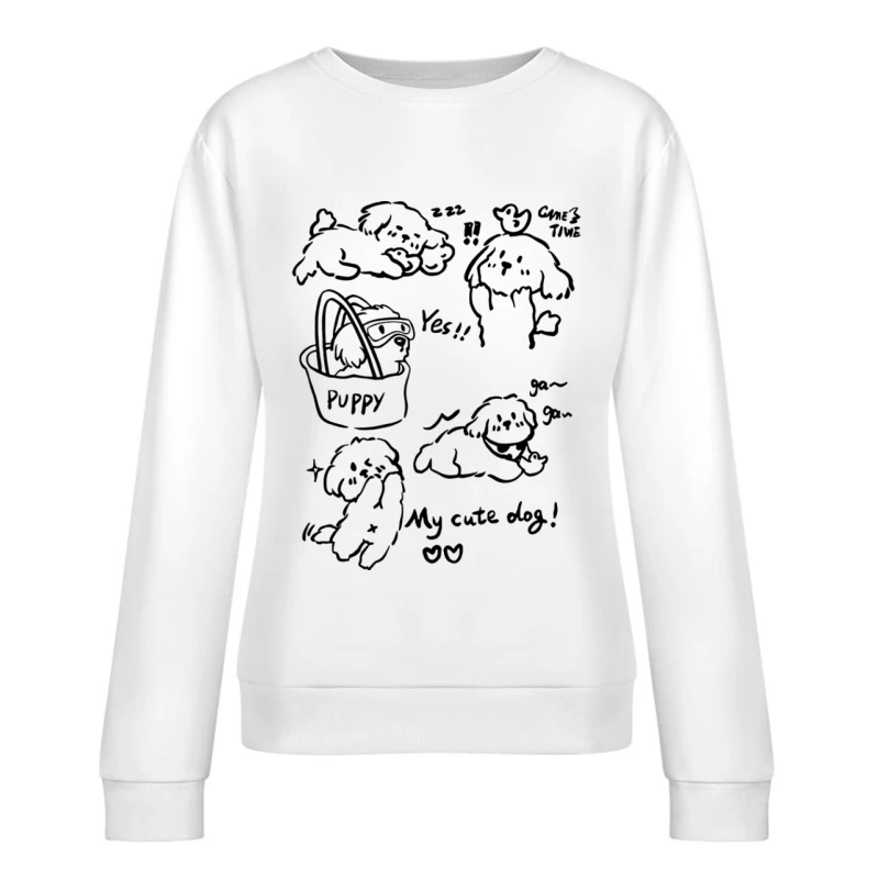 Niedlicher Welpen-Doodle Damen Pullover Sweatshirt