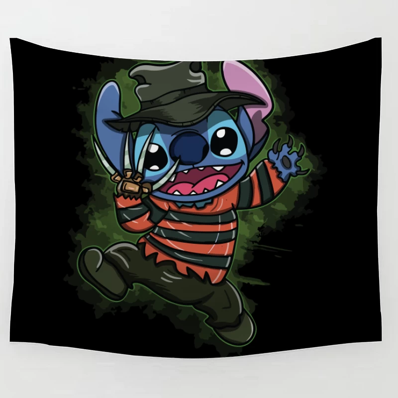 Cartoon Horror Parody Character Tapestry