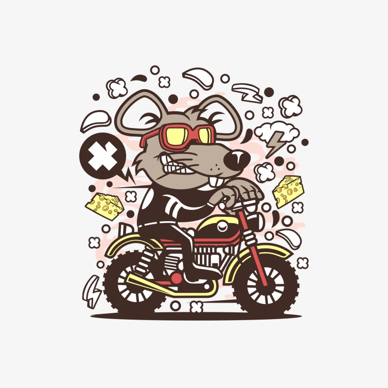 Souris sur moto avec fromage Femme Sweat-shirt à enfiler