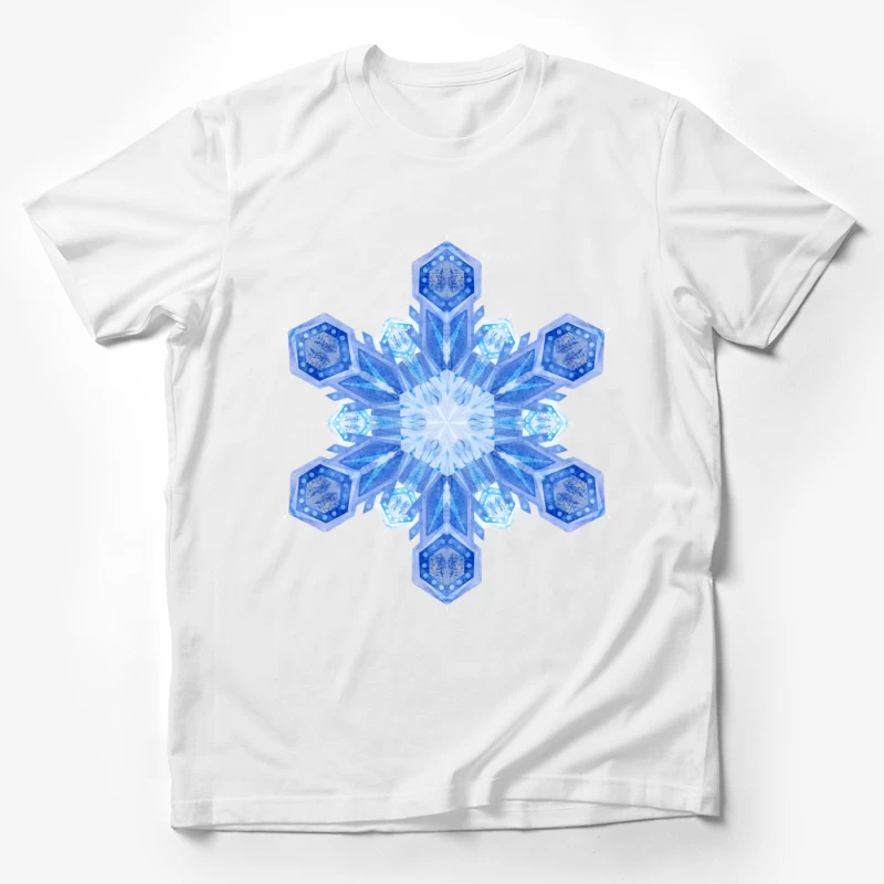 Flocon de neige géométrique bleu Homme T-Shirt