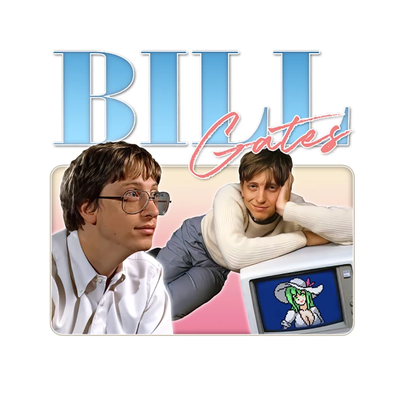 Bill Gates  Retro Aesthetic Fan Design Tapestry