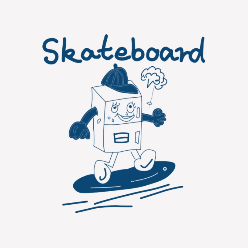 Roboter auf Skateboard mit Mütze Herren T-Shirt