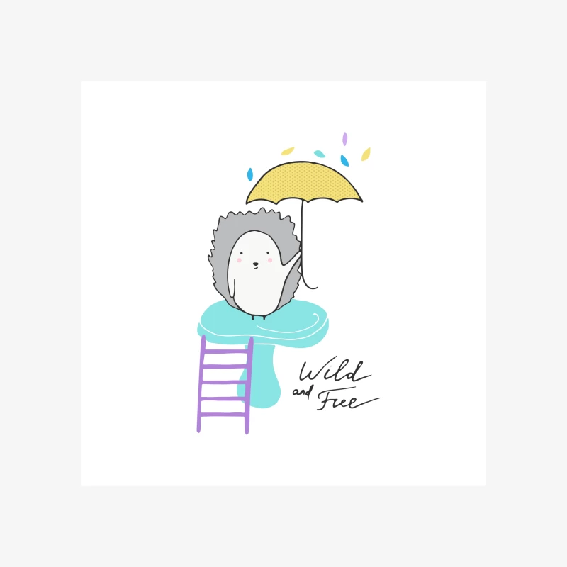 Hérisson mignon avec parapluie Homme Sweat-shirt à enfiler
