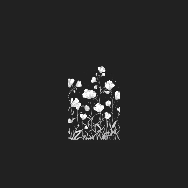 Delicate Floral Sketch: Botanical Line Drawing Illustration Bucket Hat