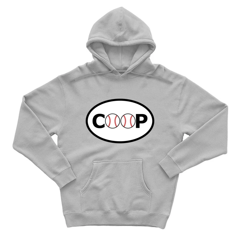 Baseball-Themed COOP Logo Design Male Pullover Hoodie