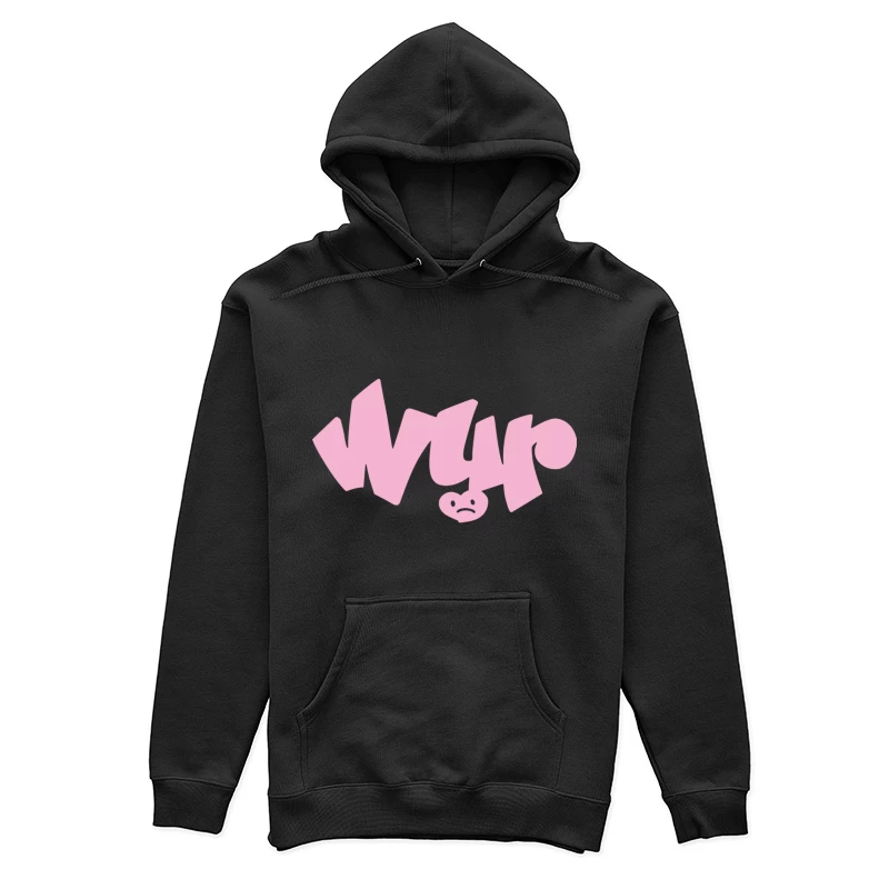 Rosa Graffiti Schriftzug mit traurigem Gesicht Damen Pullover Hoodie