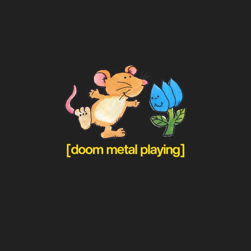 Doom Metal Playing  Cute Dancing Mouse Design Bucket Hat