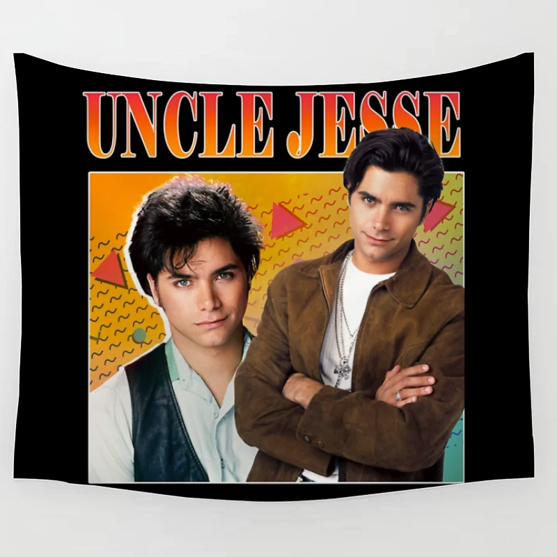 Retro TV Poster of Uncle Jesse from Full House 90s Series Tapestry