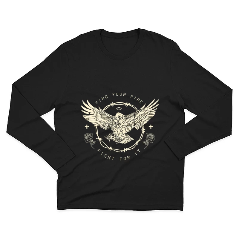 Aigle et Symbole de Motivation Homme Manches Longues T-Shirt