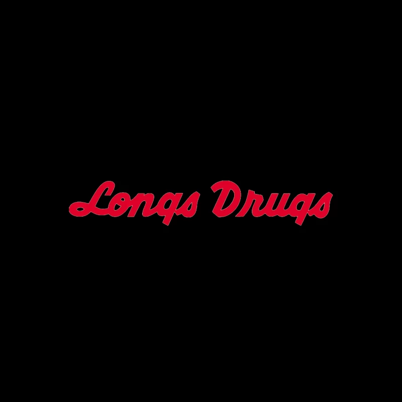 Vintage Longs Drugs Pharmacy Red Cursive Logo Coffee Mug