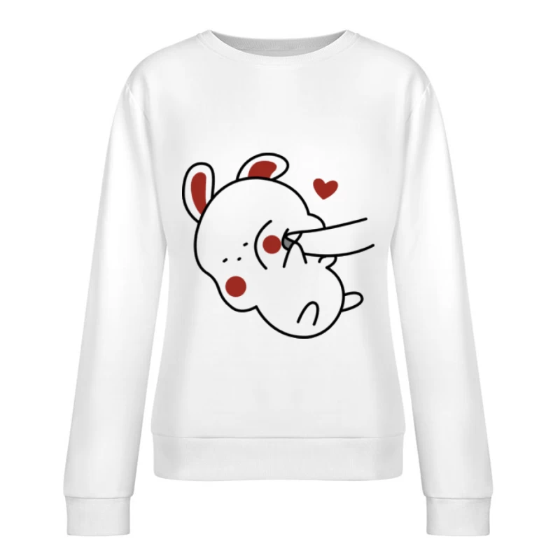 Niedliches Kaninchen mit Herz Damen Pullover Sweatshirt