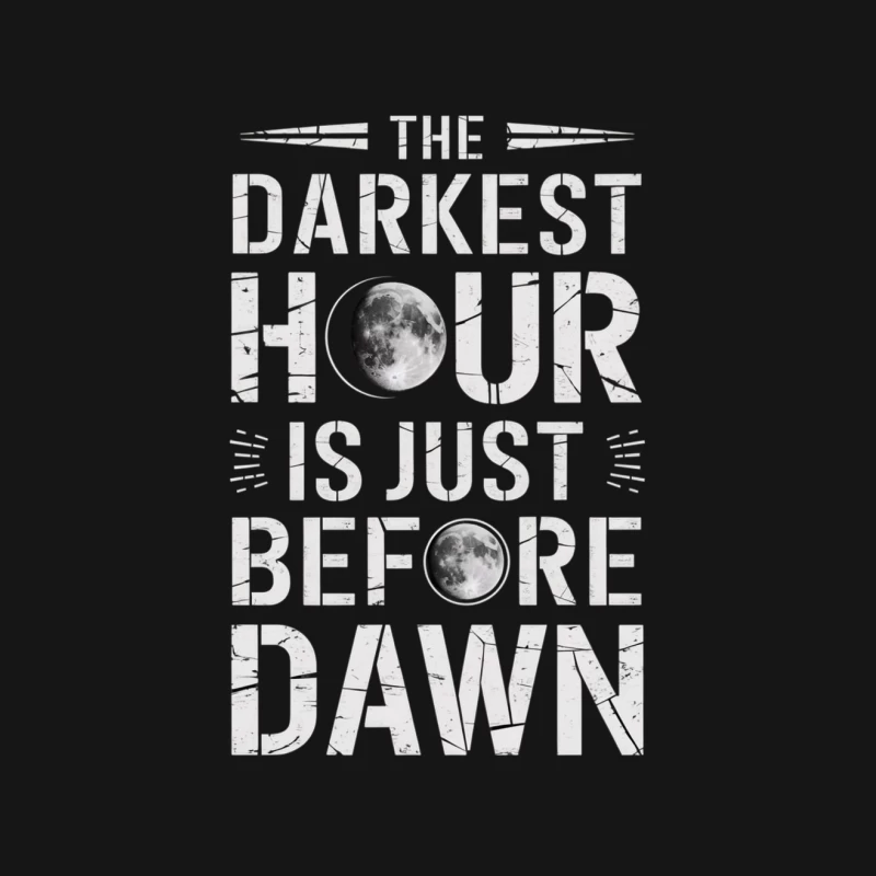 Inspirational Moon Quote Typography in Black and White Male T-Shirt