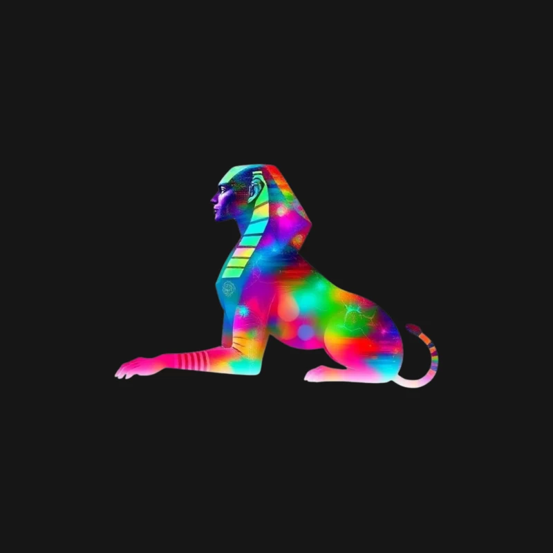 Colorful Abstract Sphinx Art Male Long Sleeve T-Shirt