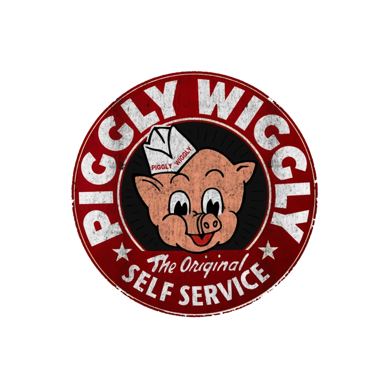 Vintage Piggly Wiggly Self-Service Grocery Store Logo Tapestry