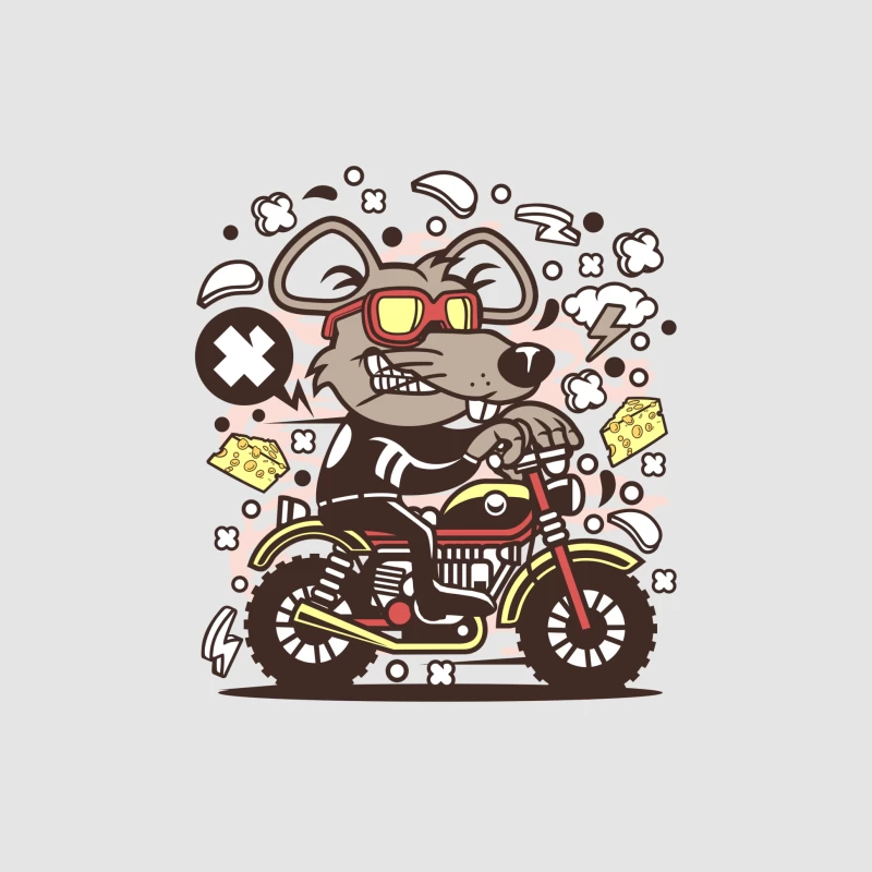 Souris sur moto avec fromage Femme Sweat à capuche