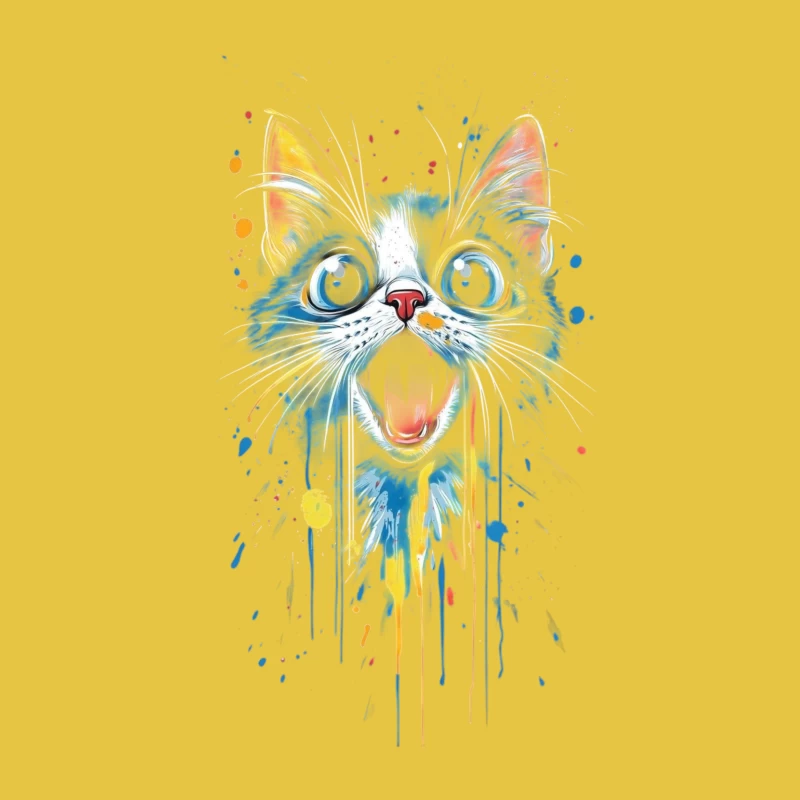 Colorful Cat Artwork Male T-Shirt
