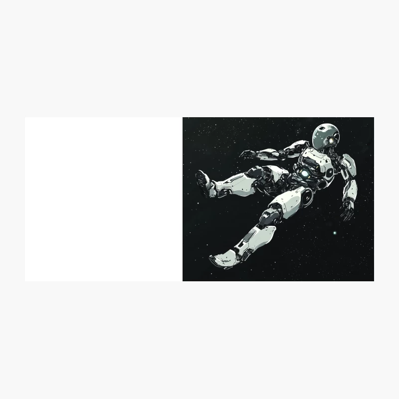 Futuristic Robot Astronaut Floating in Space Coffee Mug