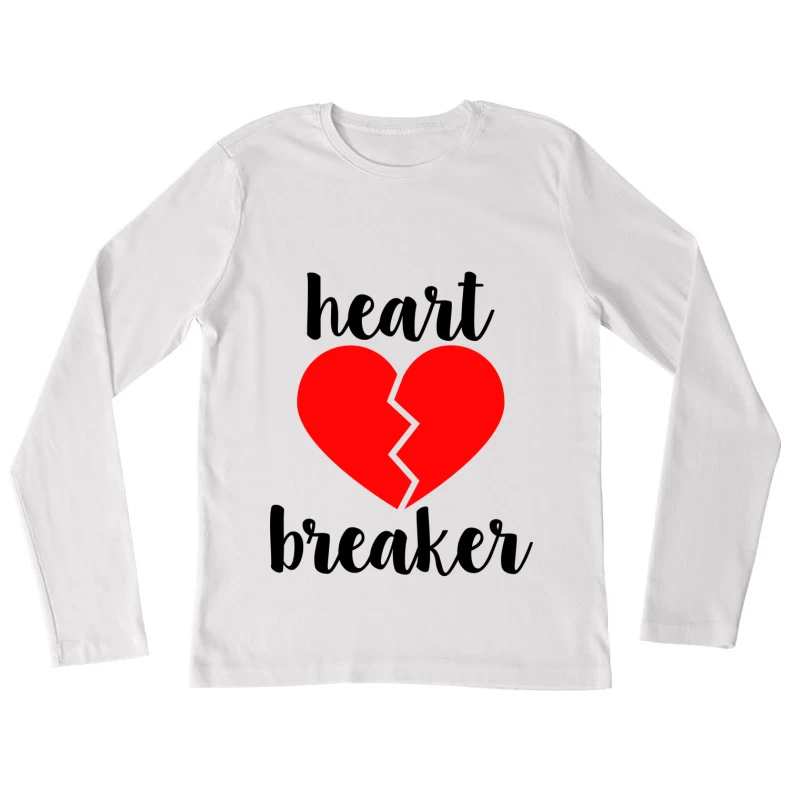 Cœur Brisé Rouge Femme Manches Longues T-Shirt