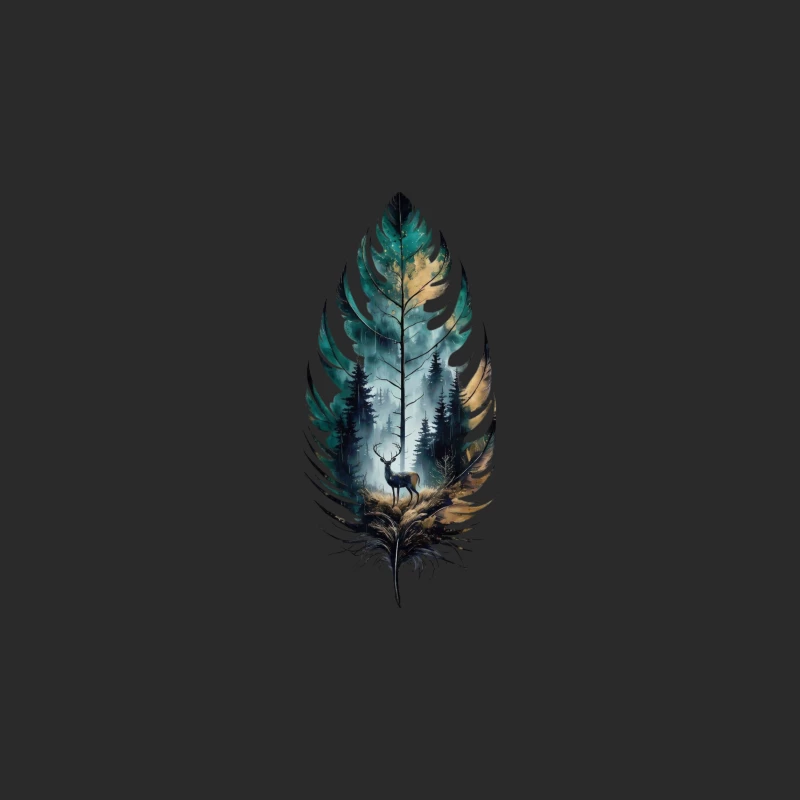 Nature-Inspired Art with Deer and Forest Baseball Cap