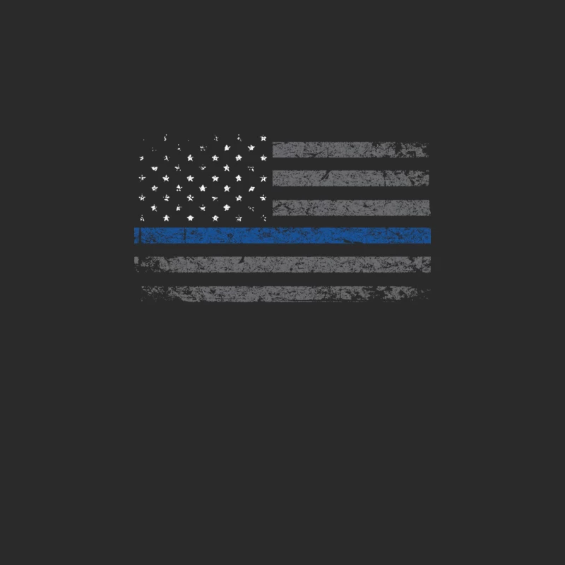Distressed Thin Blue Line Flag Symbolizing Police Support Baseball Cap