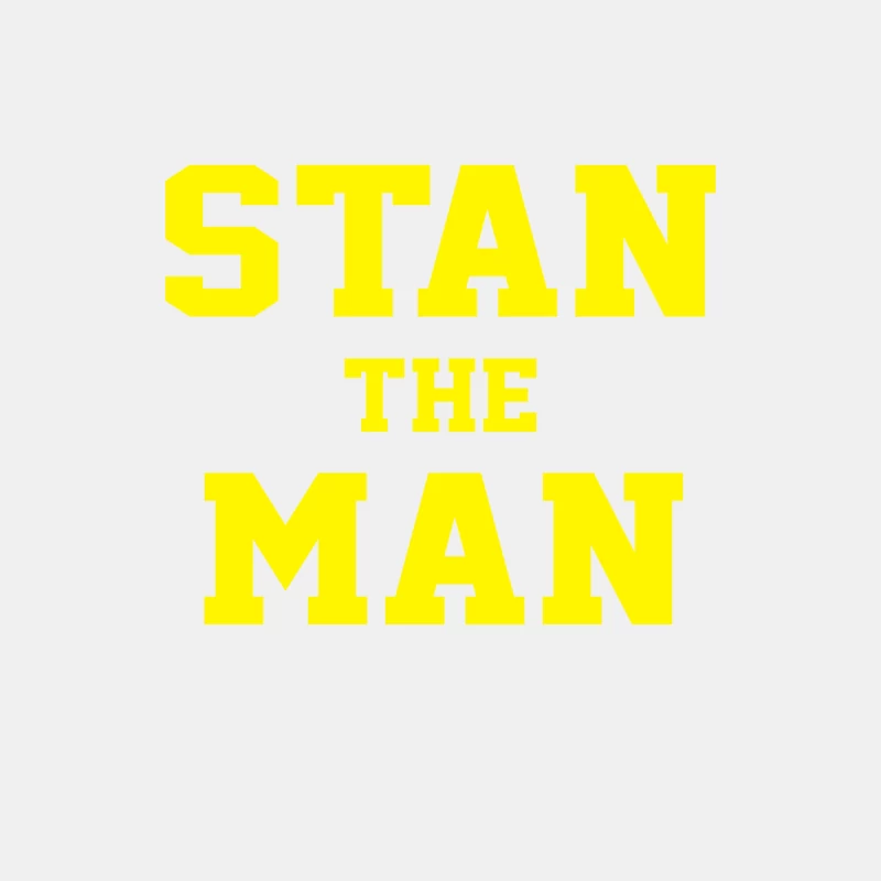 Bold Yellow Typography: Stan The Man Male Tank Top
