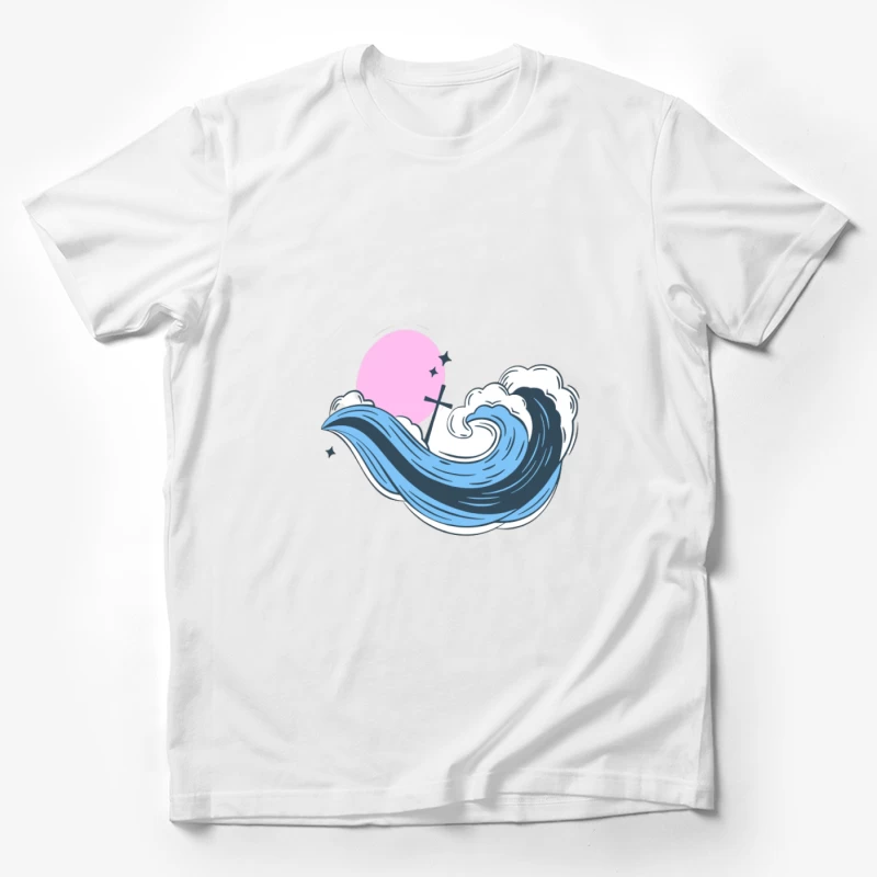 Illustration de Vague et Lune Homme T-Shirt