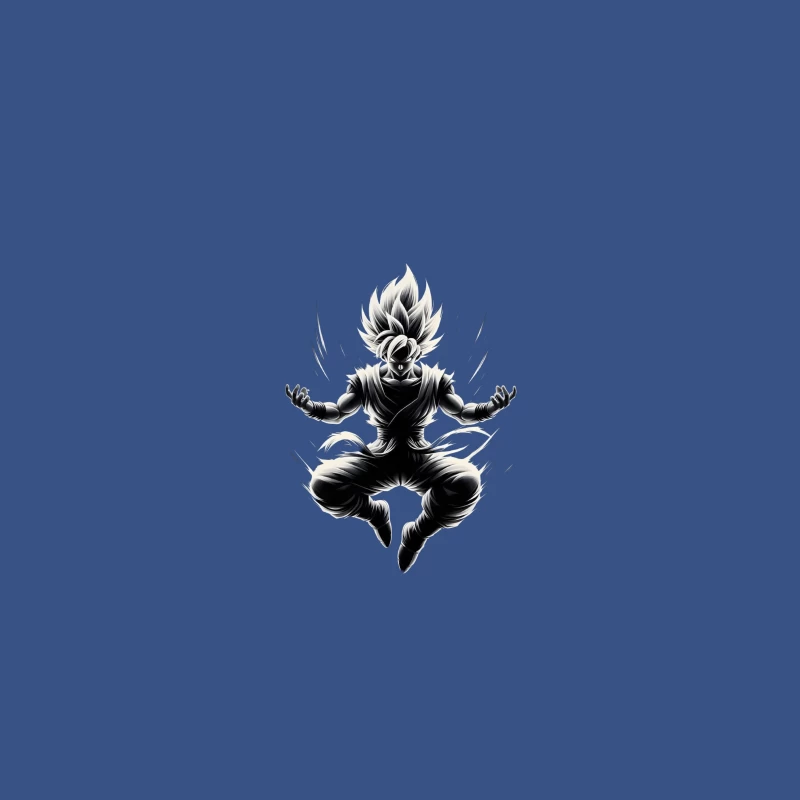 Dynamic Anime Character in Action Desk Mat