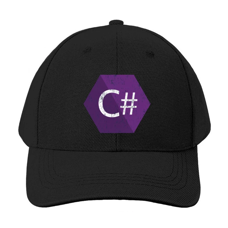 C# Programming Language Logo in Purple Hexagon Baseball Cap