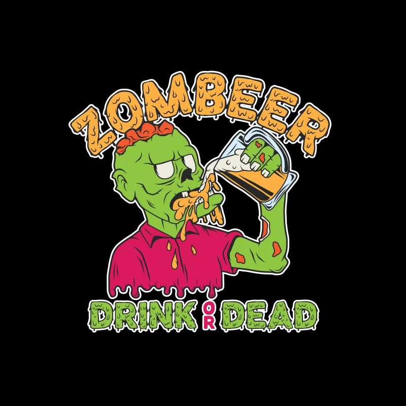 Zombie Beer Illustration Tapestry