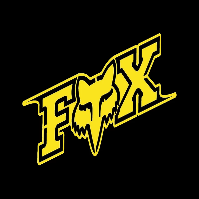 Fox Racing Yellow and Black Sports Brand Logo Tapestry