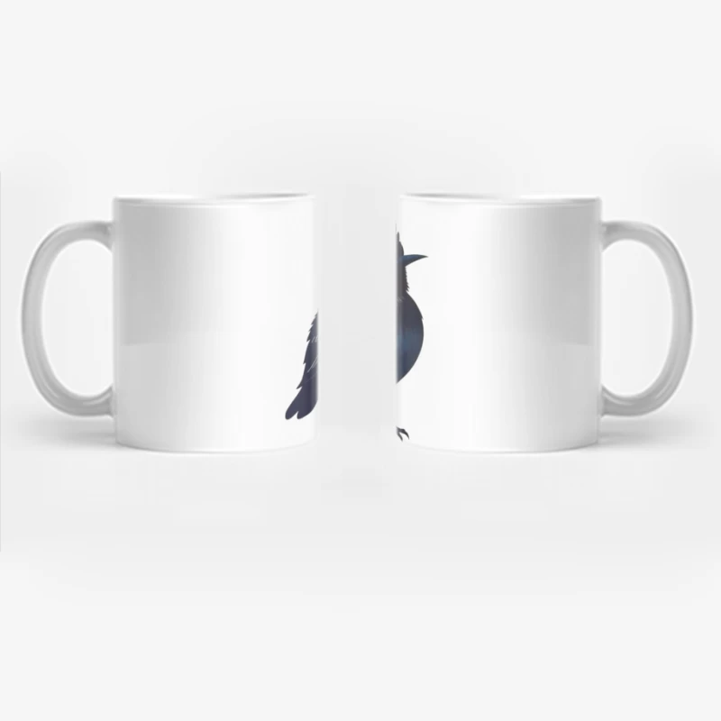 Mystical Glowing Black Bird Silhouette Coffee Mug