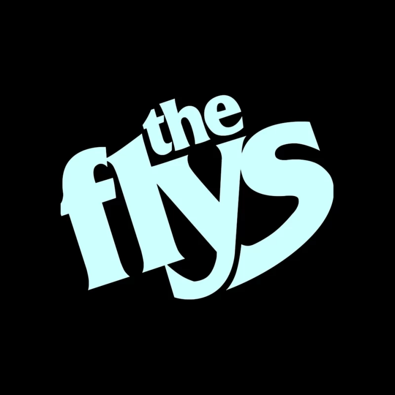 The Flys Band Logo in Light Blue Typography Pin