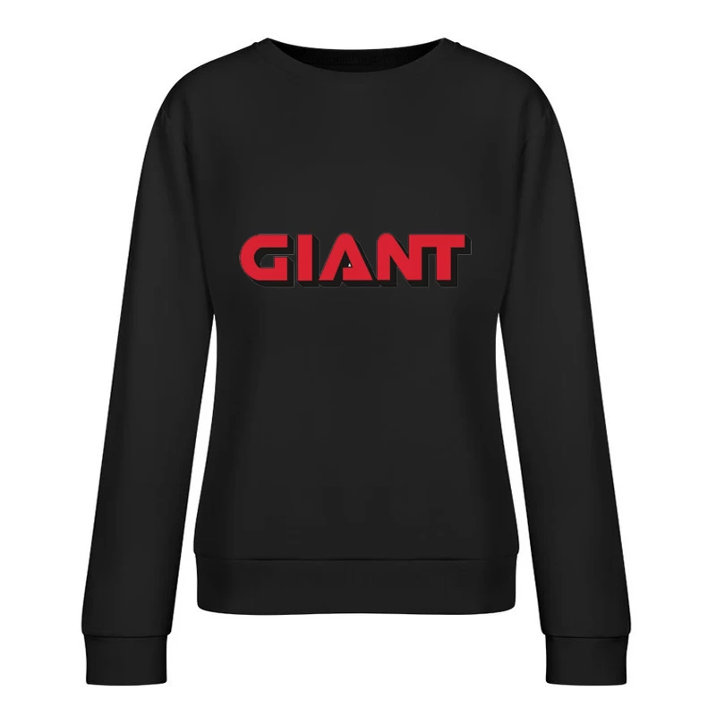 Giant Red and Black Brand Logo Typography Female Pullover Sweatshirt