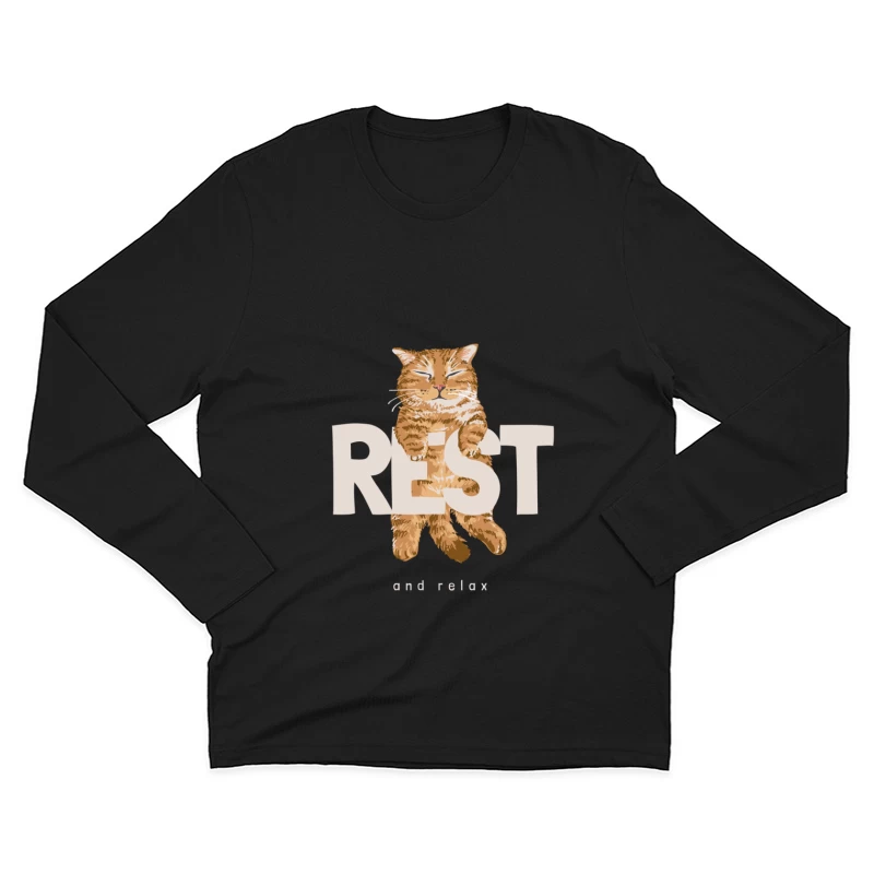 Entspannen Sie sich mit einem schlafenden Kätzchen Herren Langarm T-Shirt