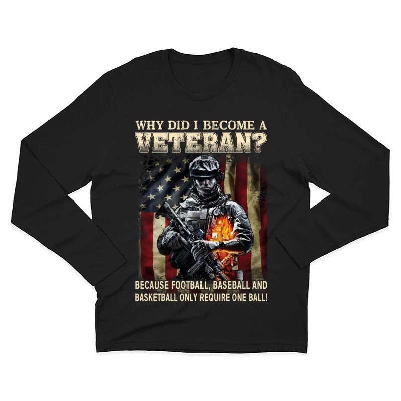 Pourquoi être vétéran ? Le courage en action Homme Manches Longues T-Shirt