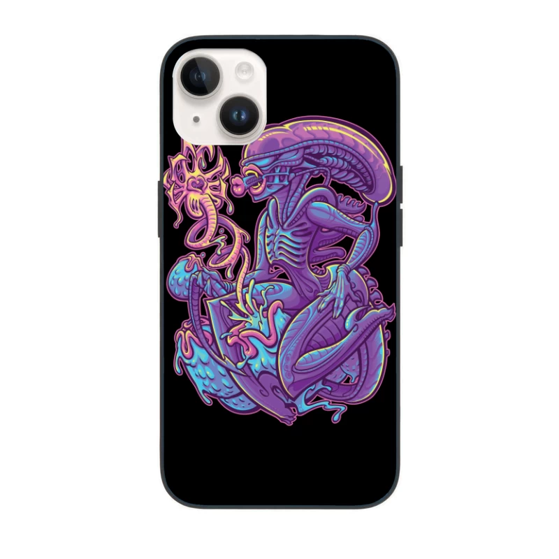 Colorful Surreal Alien Creature in Digital Art iPhone Case