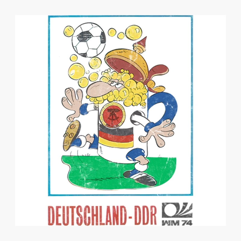 Deutschland DDR   70s Vintage-Style Soccer Fan Design Pin