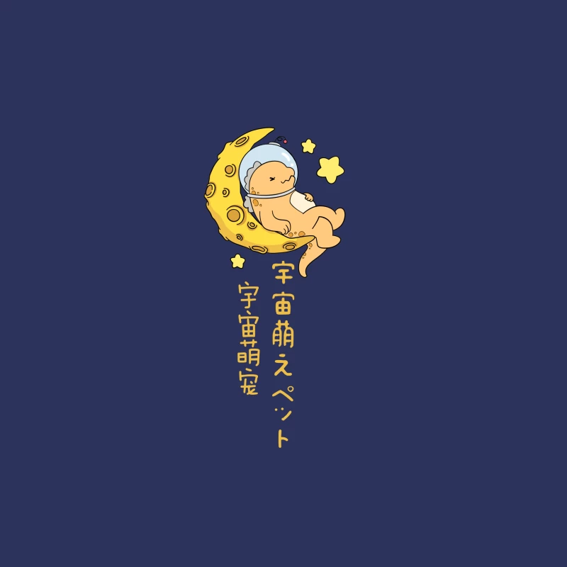 Niedliches Weltraumtier auf Mond Damen T-Shirt