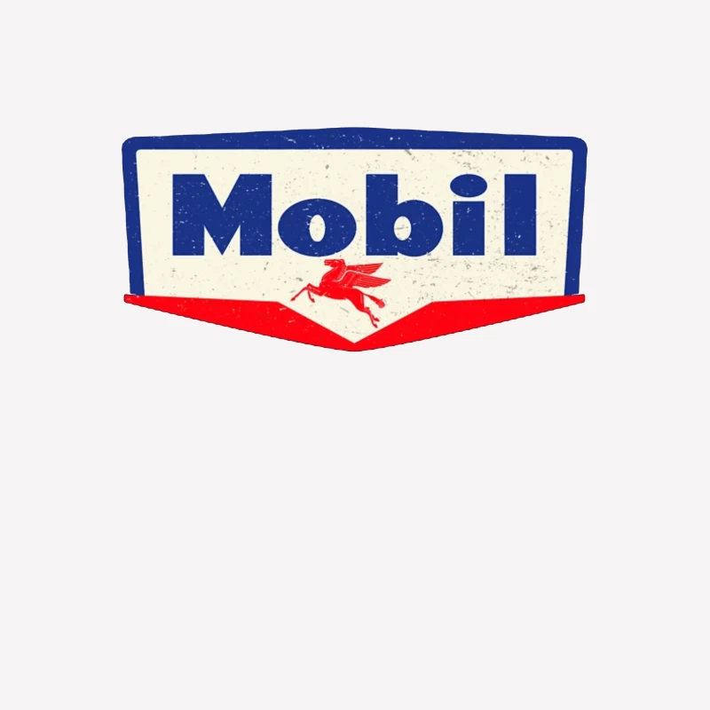 Vintage Mobil Oil Company Logo with Red Pegasus Male T-Shirt