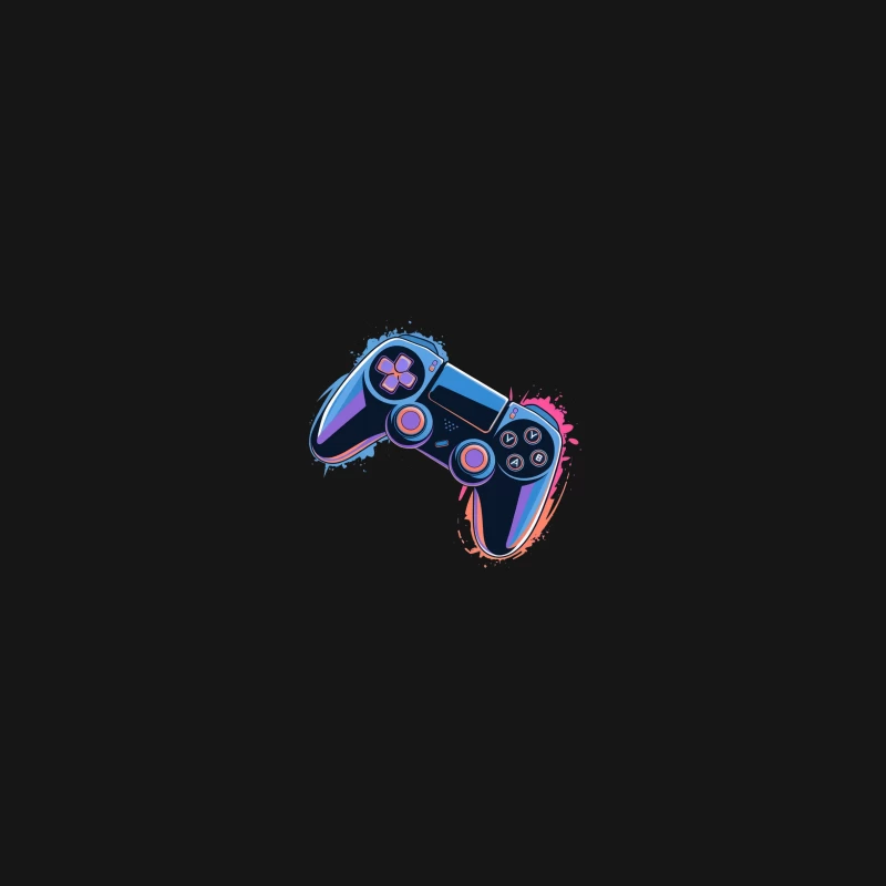 Vibrant Digital Art of PlayStation Game Controller Desk Mat