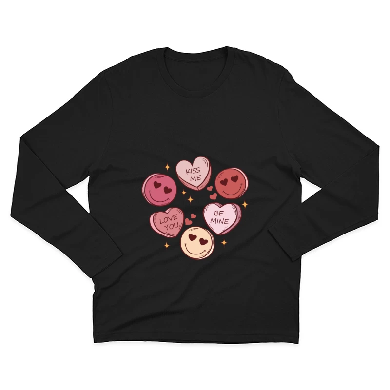 Süße Liebesherzen Design Herren Langarm T-Shirt